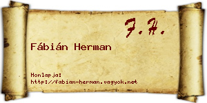 Fábián Herman névjegykártya
